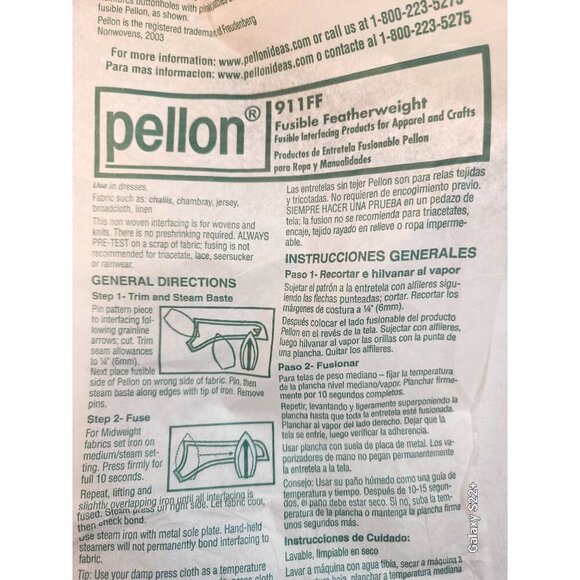 Pellon 911FF Fusible Featherweight Interfacing 20" Wide 90% Polyester/10% Nylon - Picture 6 of 6